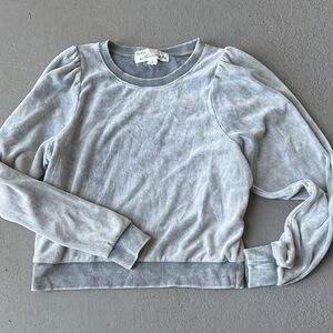 Vintage Havana Light Gray Velvet Crew Sweatshirt
